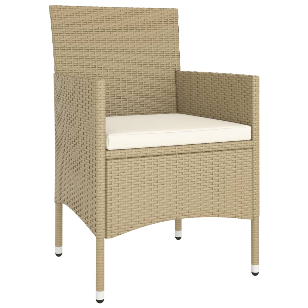 Vidaxl 5-Cz. Bistro Set For The Garden, PE Rattan And Tempered Glass, Beige