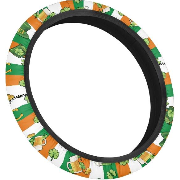 

US Flag Golf Cart Steering Wheel Covers for Women Men Universal Golf Cart Steering Wheel Cover for Club Car Golf Cart Accessories 4Th of July Green Leaves