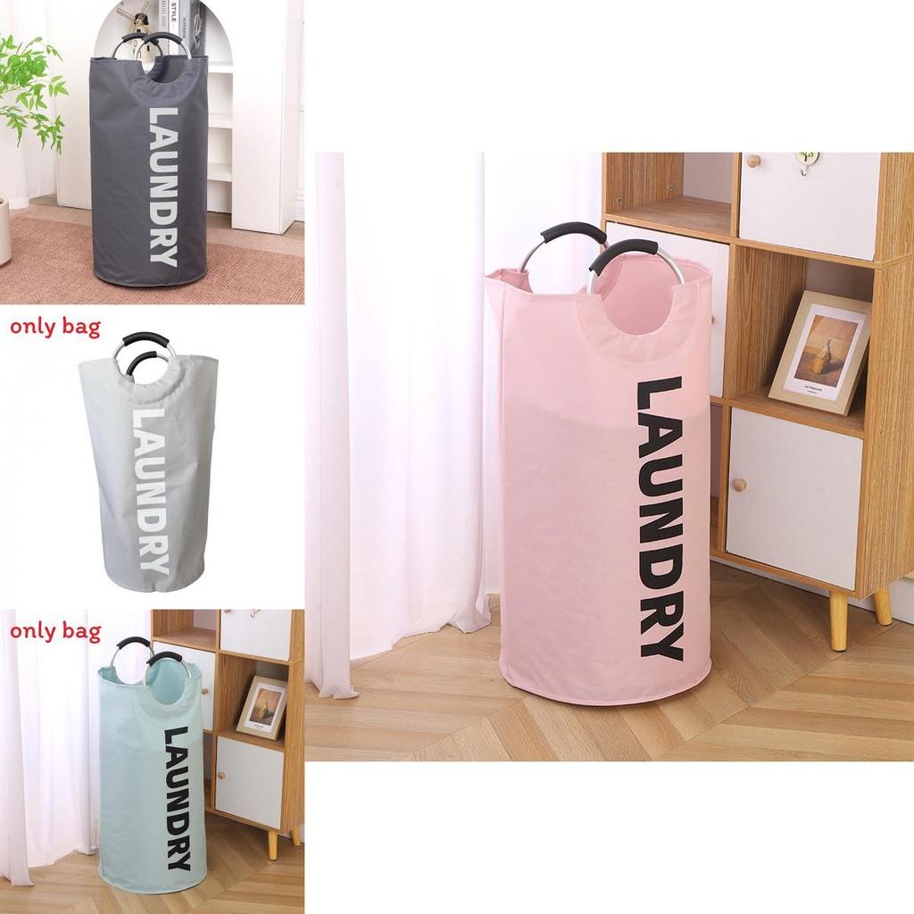 Portable Collapsible Round Laundry Basket Oxford Cloth Waterproof Storage Bag For Home Use