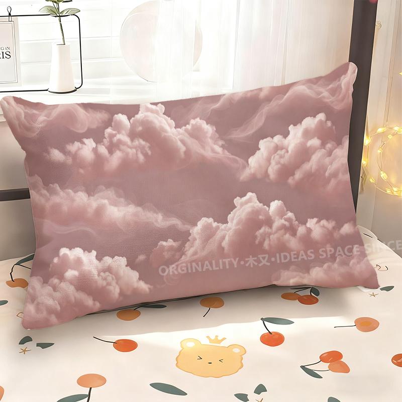 Pink Clouds Pillowcase For Sofa Suitable For Sofa Bedroom Car Pillow Cover Cushion Rectangular Back Cushion