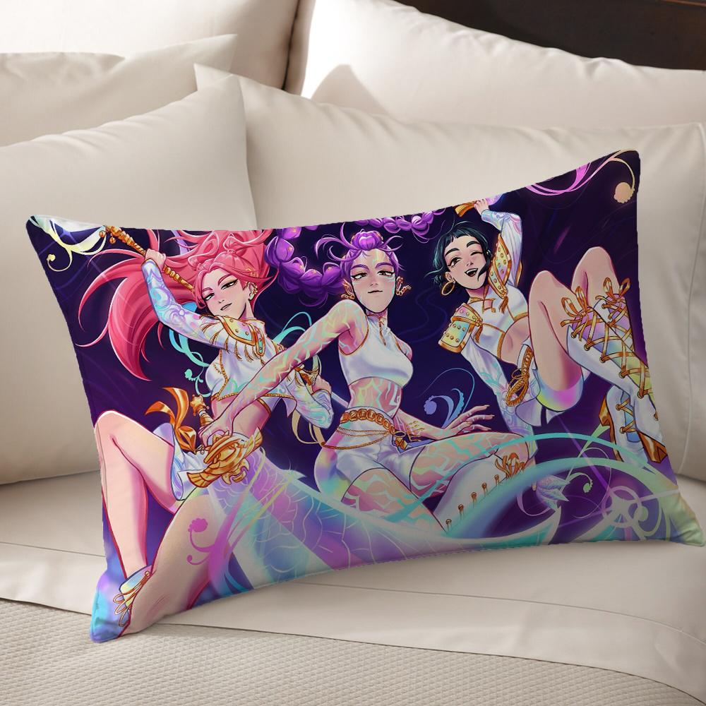 KPop Demon Hunters  Anime World on the pillow: Colorful Characters and Fantasy Scenes Pillowcase fashion Home Decoration