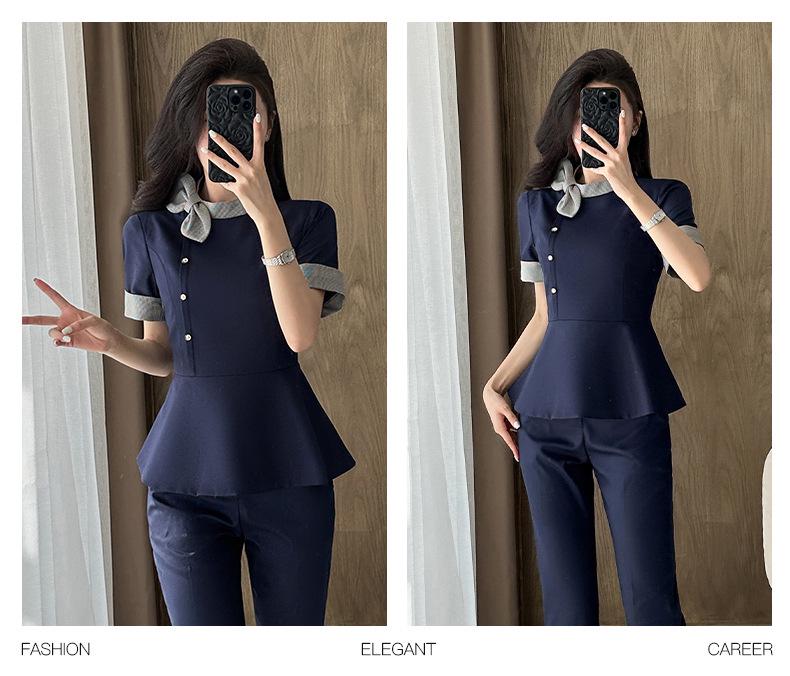Women's High-End Professional Salon & Hotel Reception Summer Workwear Set