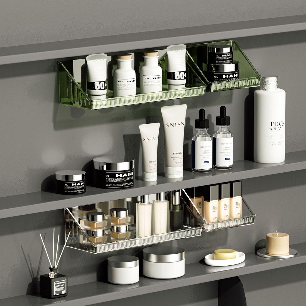 Yiyi Gou Wall-Mounted Bathroom Vanity & Lipstick Organizer