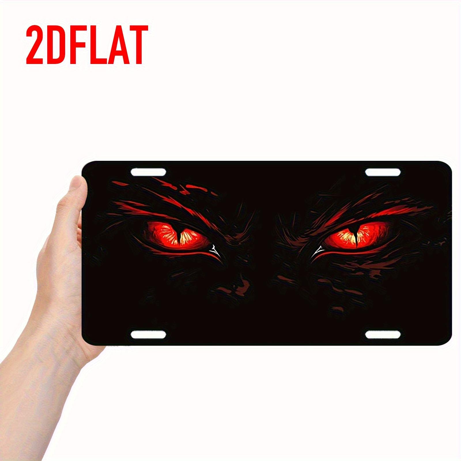 

D Flat Printing Mysterious Glowing Red Eyes Dark Creature Art Aluminum Tin Painting License Plate Style Gothic Horror Fantas 15x30cm(5.9x7.8inch)