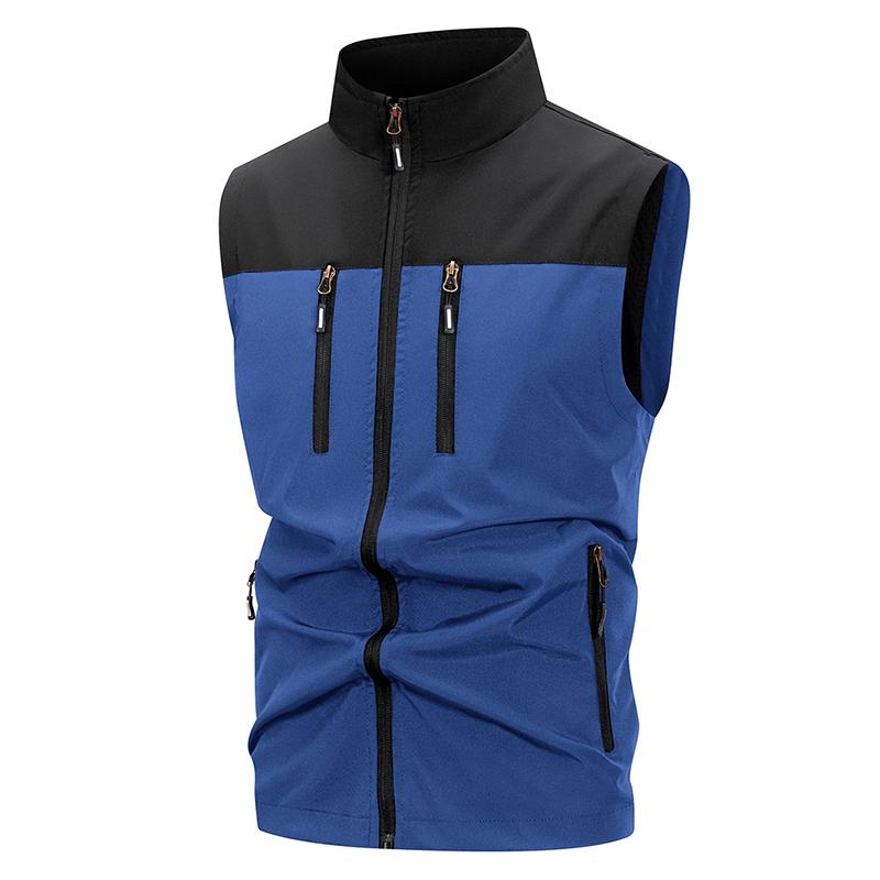 Men's Lightweight Softshell Vest with Zipper Pockets Windproof Sleeveless Jacket for Hiking Golf Outdoor Outwear Windbreaker