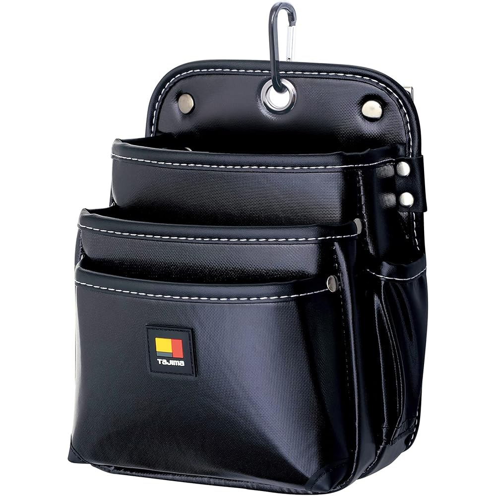 Tajima SFKBN-3L2H Removable Waist Bag Twin Hook 3-Section High-Density Nylon Tool Holder