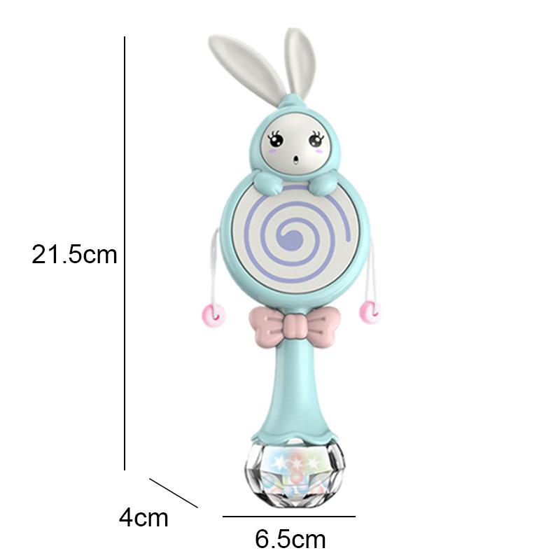 Non-Toxic Baby Rattles Teether Rattle Toy Musical Flashing Hand Bells Rabbit Hand Bells Newborn Infant Early Educational Toys Gifts 0-12M