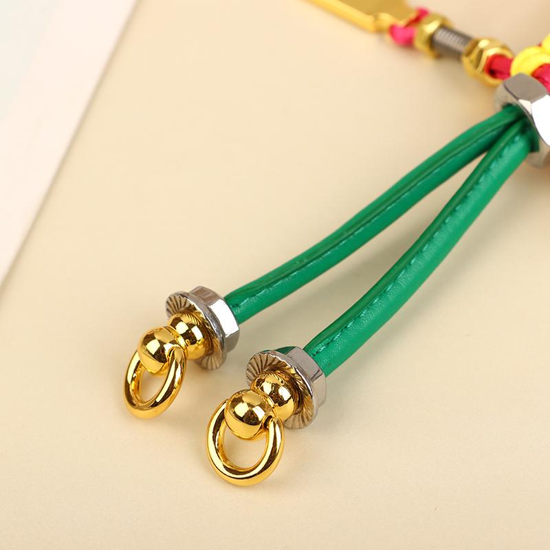 Charm Robot Pendant Metal Rope Braided Lanyard Bag Pendant Hanging Keychain Creative Car Pendant Leather Bag Decoration