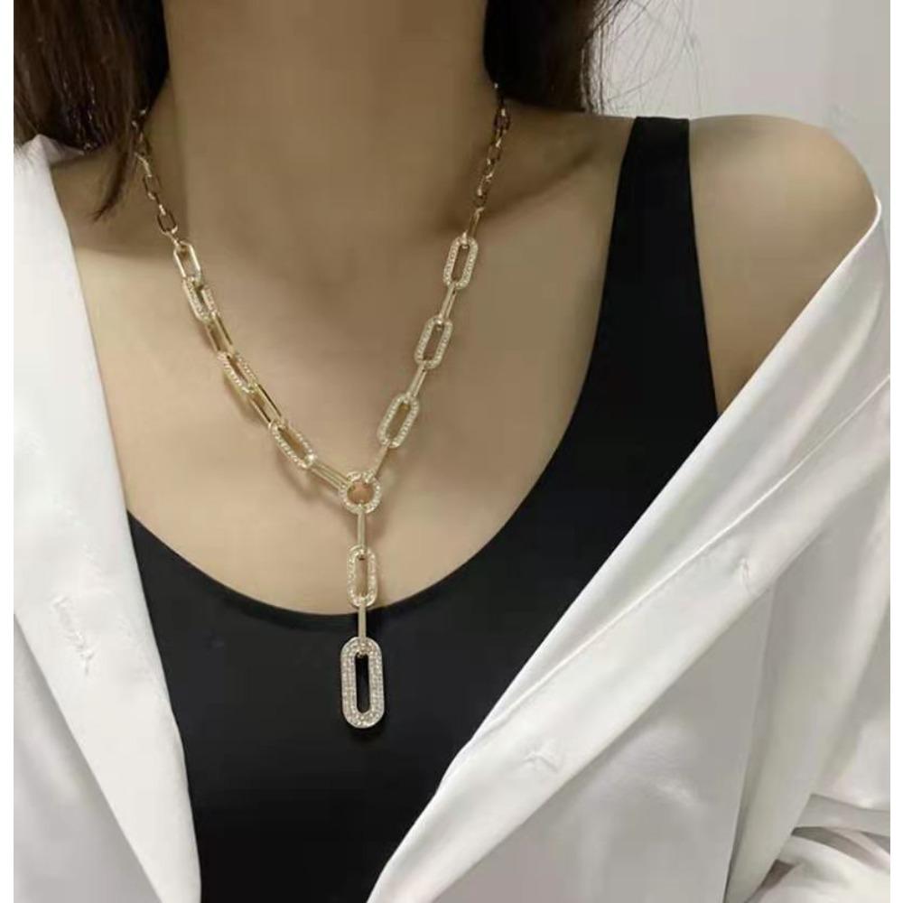 JMXD Metal Chain Necklace for Women Y2K Layering Necklace Minimalist Pendant Choker Statement Piece Hypoallergenic Daily Jewelry Gift