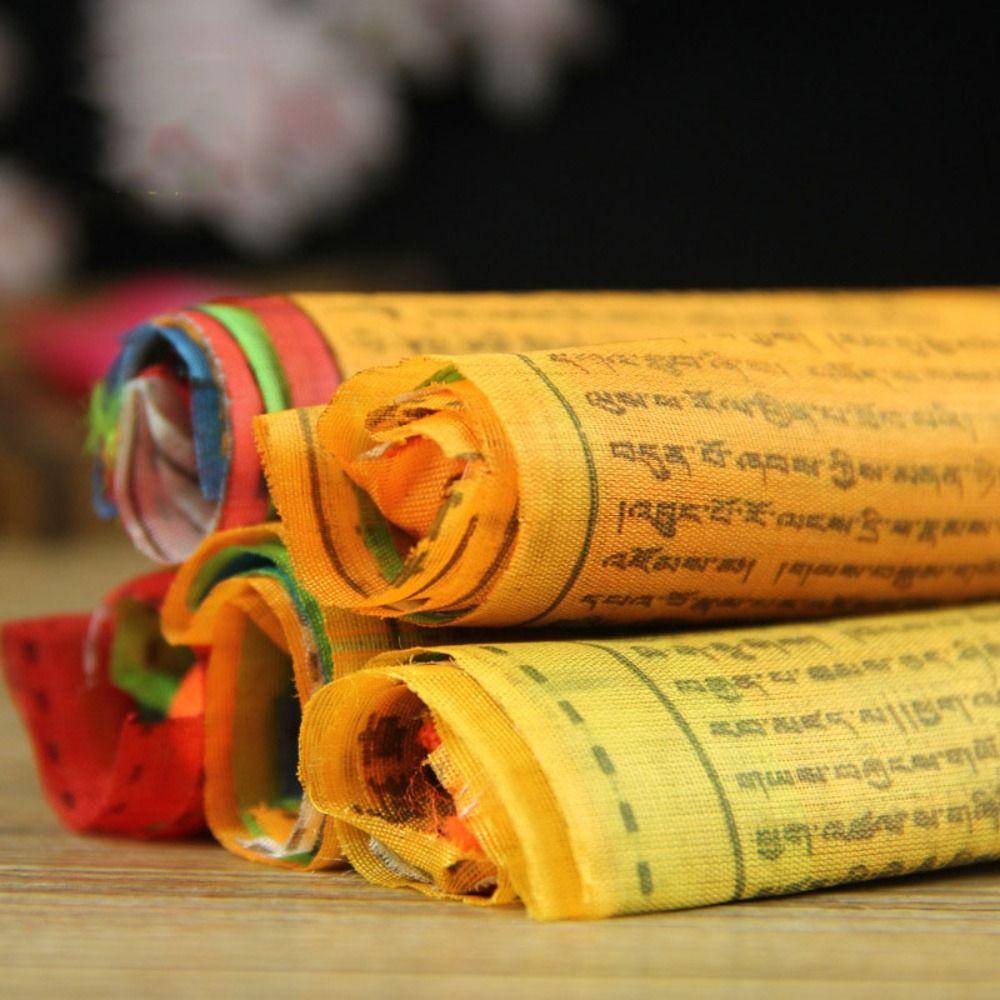 Silk Buddhist Supplies Banner Scriptures Scene Layout Color Print Garden Flags Religious Flags Prayer Flag Banners Flags