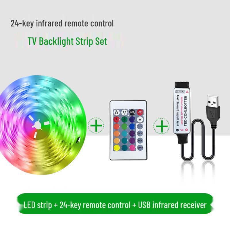 5V RGB Colorful USB TV Backlight - Self-Adhesive LED Light Strip for Atmosphere