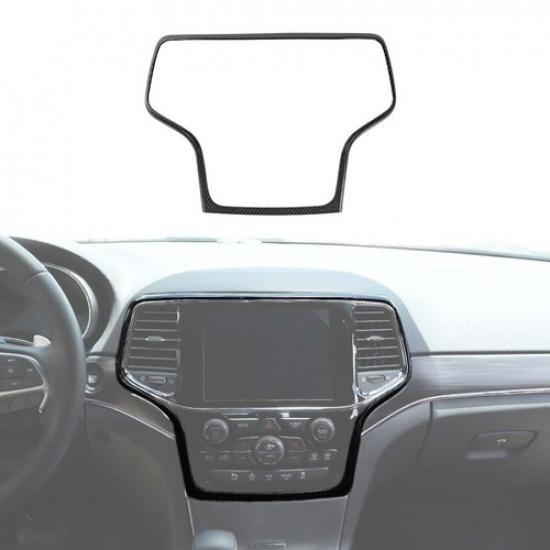 Carbon Fiber Dashboard Navigation Cover Trim Bezels for Jeep Grand Cherokee 14+
