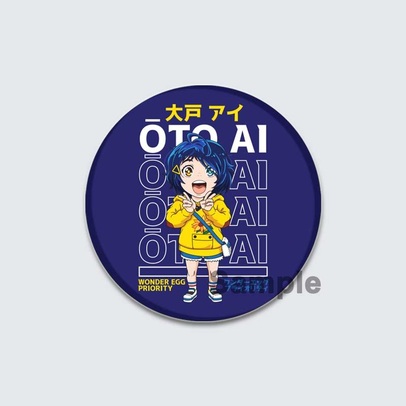 32/44/58mm Anime Wonder Egg Priority Brooch Cute Cartoon Girl Icon Badge Backpack Shirt Lapel Pin Creative Handmade Jewelry Accessorie Gift