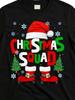 Christmas Squad Santa Graphic Family Matching Pajamas - Streetwear Style Unisex T-Shirts with Festiv