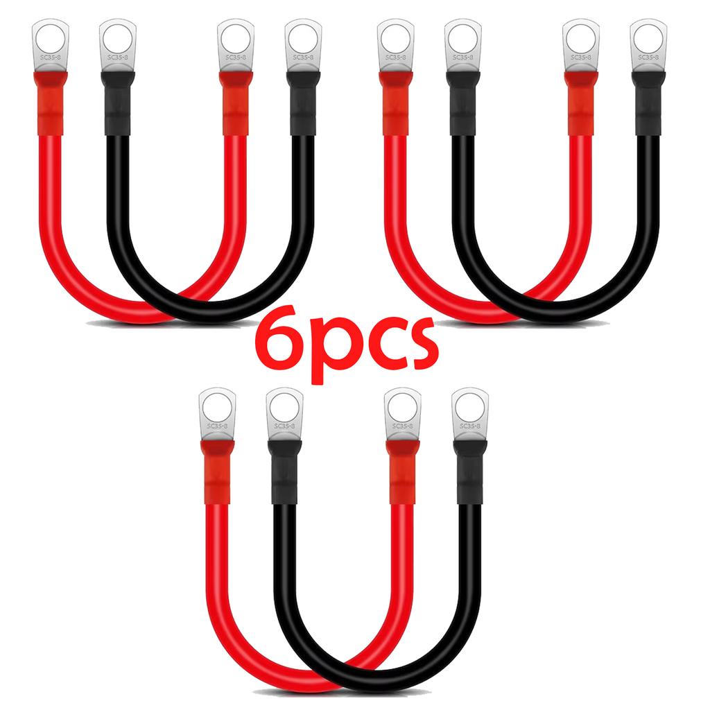 SC35-10 Battery Inverter Cable Set with Terminals 12V 2AWG Car Battery Connection Line Cable Stranded Copper Cord Red Black Wire