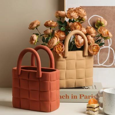 Kreativní design tašky Váza Keramická Krása Obývací pokoj Květinové aranžmá Pokojové rostliny Ozdoby Domácí dekorace Kabelka Umělecká váza Domácí dekorace Umění Vtipné dárky