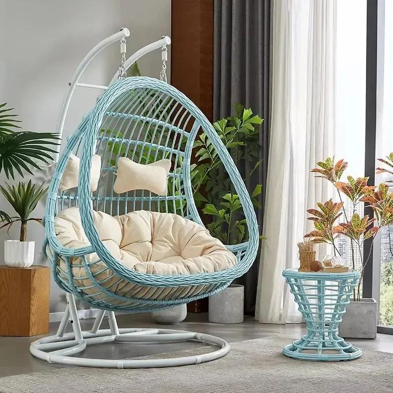 For Wholesale Rattan Metal Swing Egg Chair Outdoor Terrace Waterproof Swing Chair