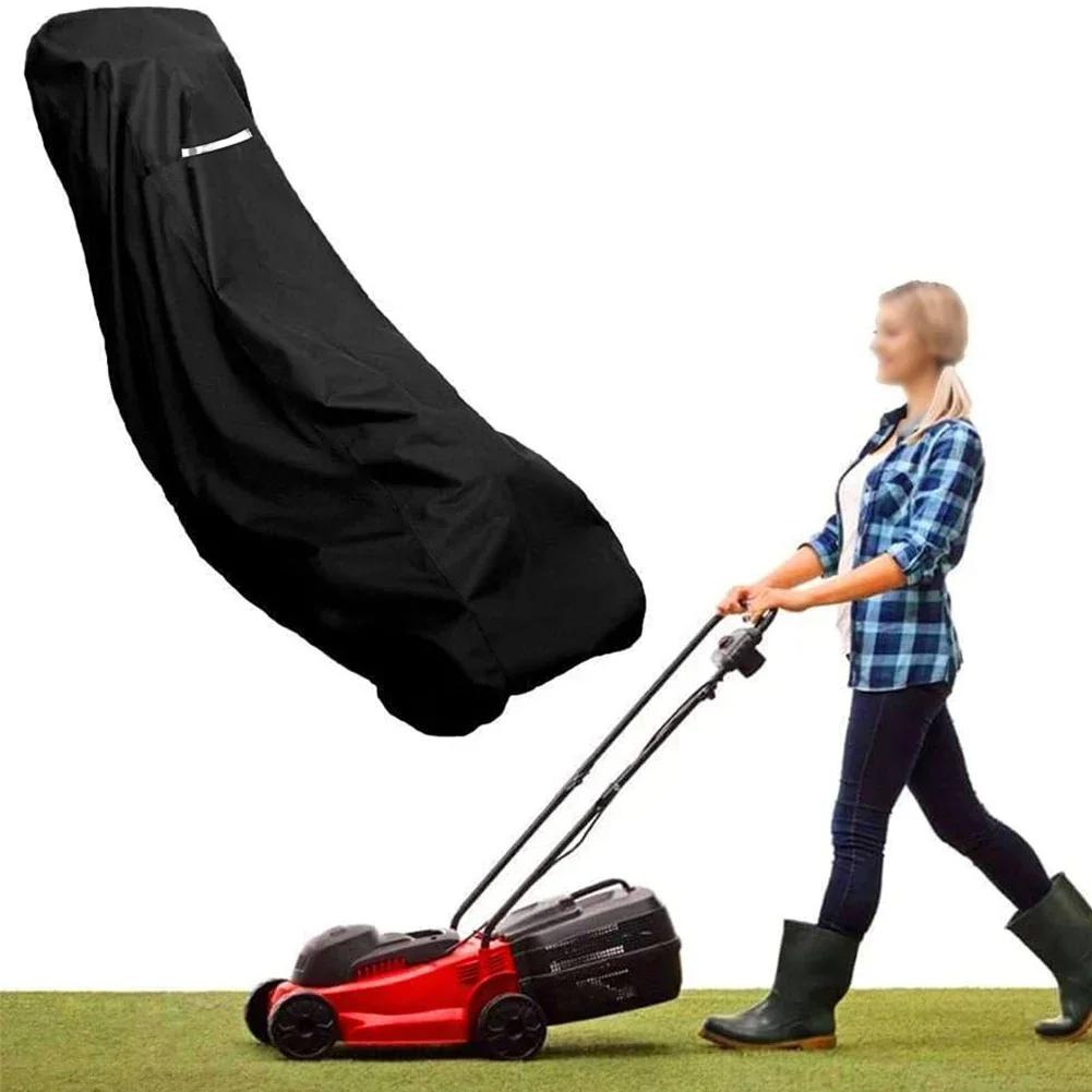 210D Polyester Abdeckung Rasenmäherabdeckung Gartenpflege 195*108*66cm Allwetter-Schutz Für Elektrischen Rasenmäher