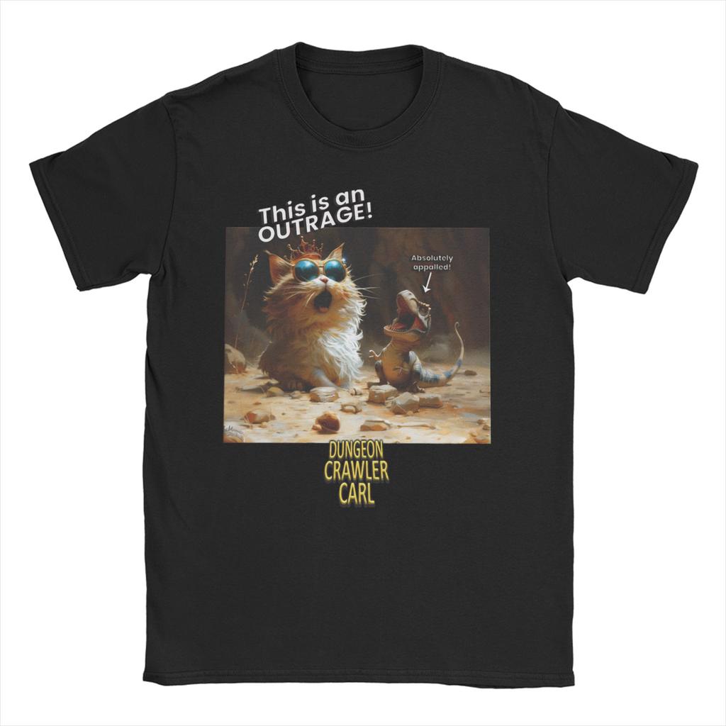 Dungeon Crawler Carl T-Shirt Unisex Baumwolle Lustige T-Shirts Rundhals T-Shirts Kurzarm Kleidung Bedruckt