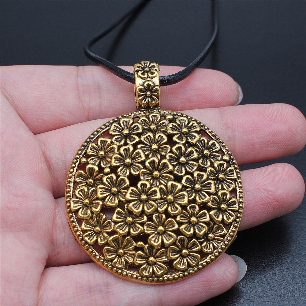 45cm Halskette Lederkette Großes Blatt Blume Kinderschmuck Materialien QN042