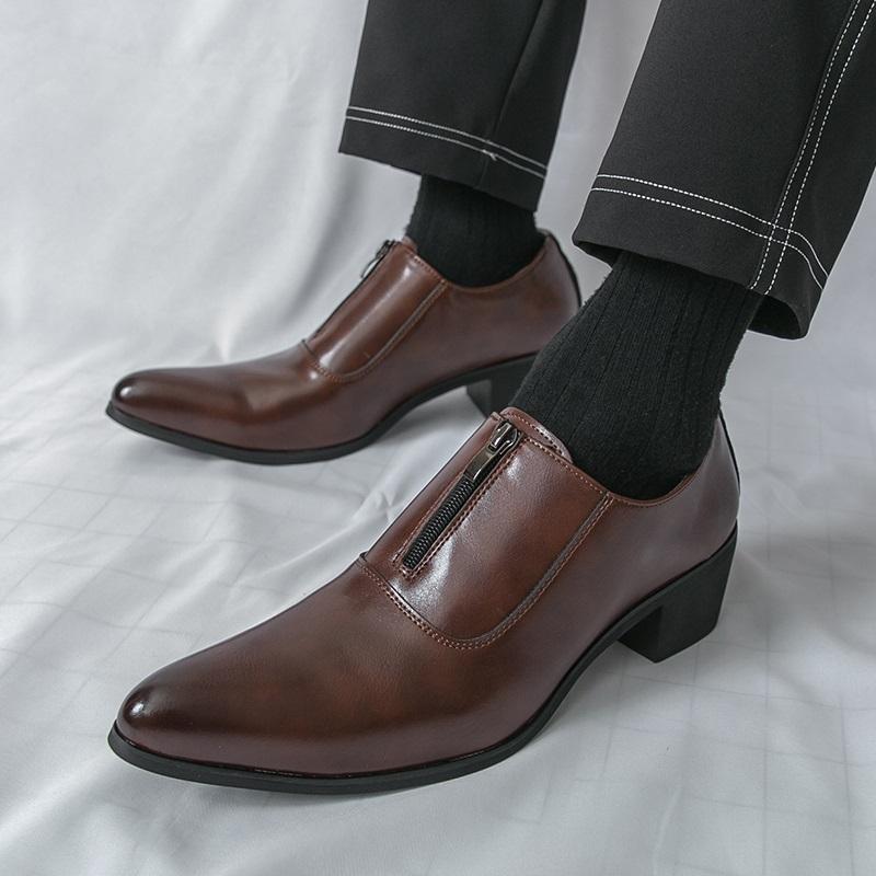 Luxury Trend Designer New Pointed Toe Black Brown Casual Shoes For Men Slip On Loafter Formal Wedding Dress Homecoming
