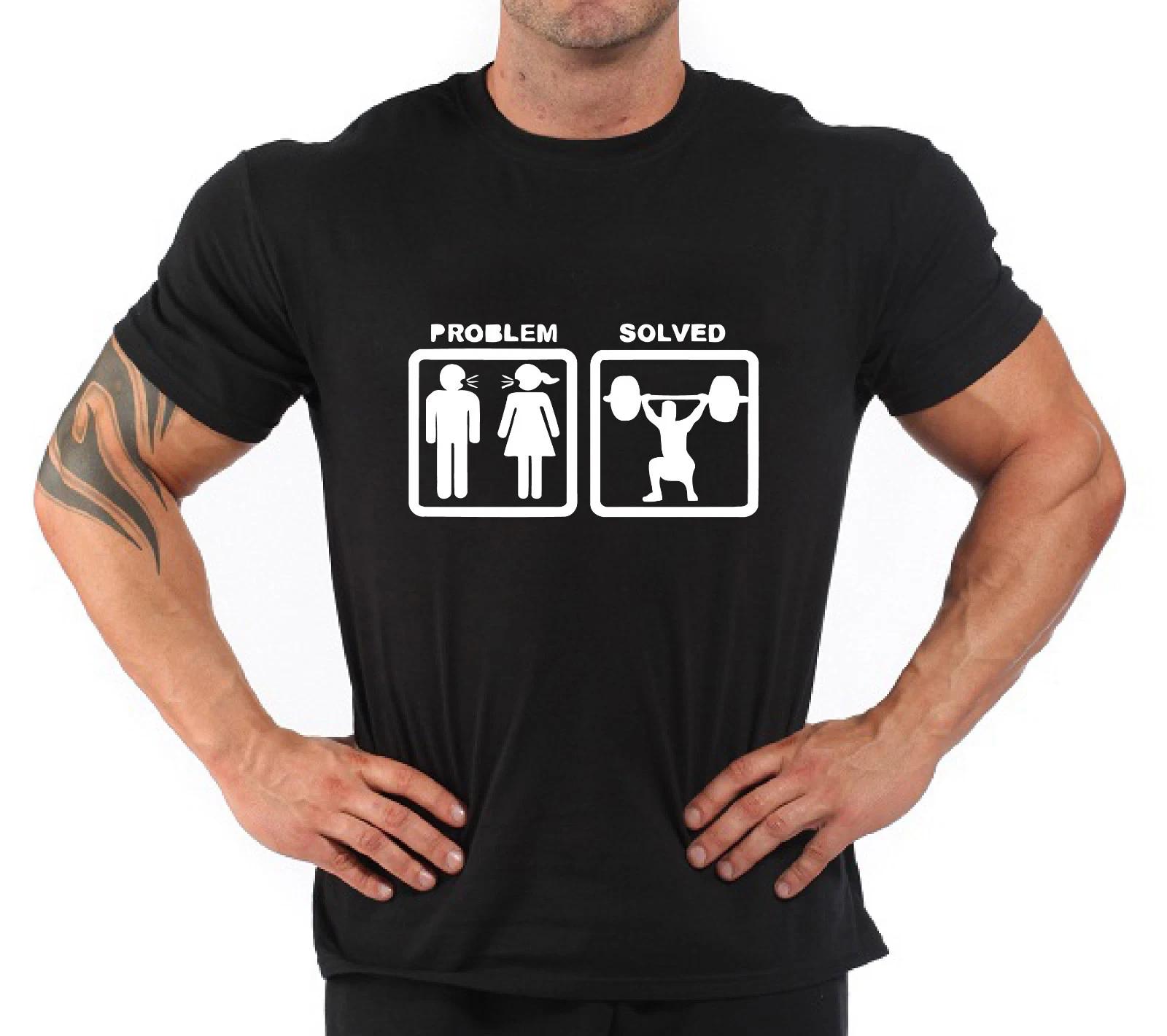 Bodybuilding Fitness Gym T-Shirt  Problem Solved.. S