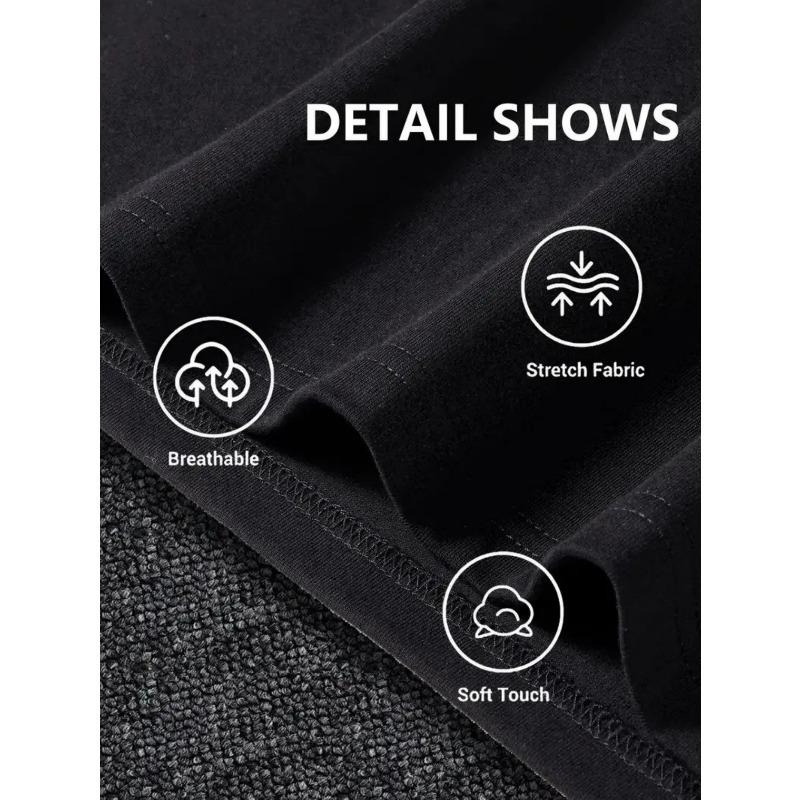 European Sizes Men'S Large Size Round Neck T-Shirt | Black Loose Fit, Short-Sleeved, Soft Breathable, Comfortable Casual Wear