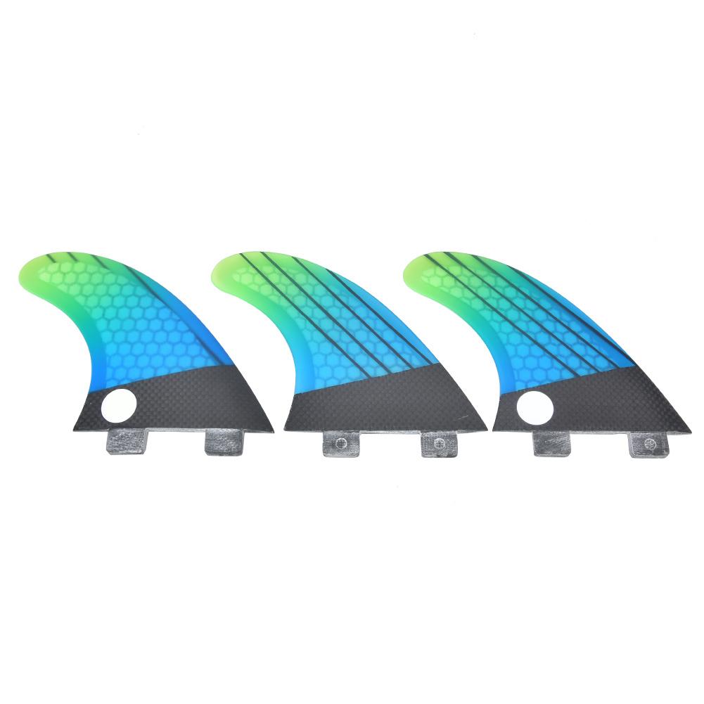 Fiberglass FCS G5 Stylish Blue Green Gradient Surfboard Tail Fin Flexible Surfing Accessory