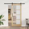 vidaXL Sliding Door with Hardware 86x198.5 Cm Solid Pine Wood 3332339