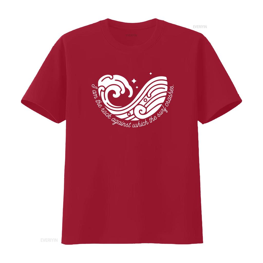 I Am The Rock Against Which Surf Crashes T Shirt Officially Licensed Sarah J Maas A Court Of Silver Flames Quote Nesta Gwen