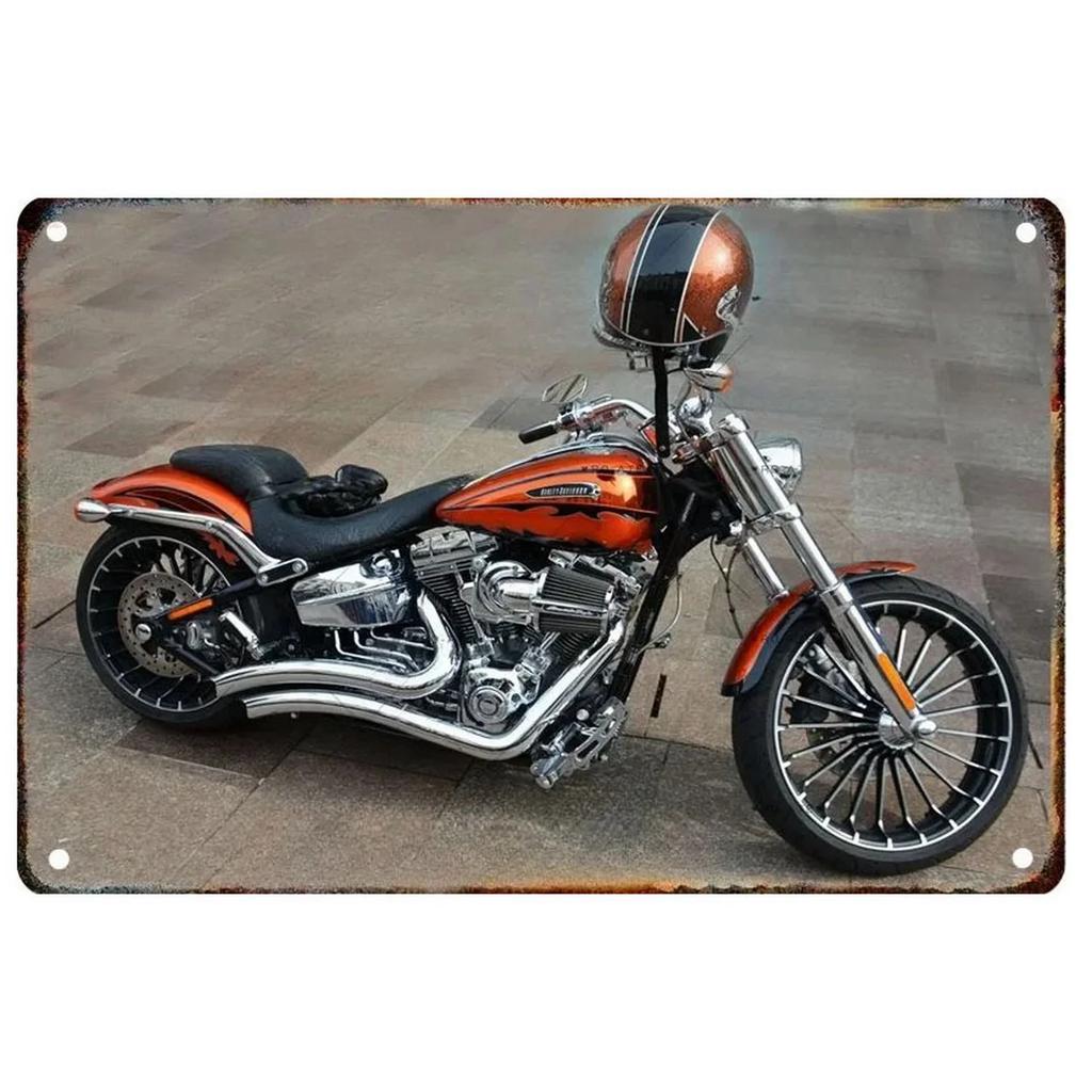 Metal Tin Signs Plaque Cool Motorcycle Wall Decoration Vintage Iron Painting Art Posters for Man Cave Home Cafe Garage Club Bar