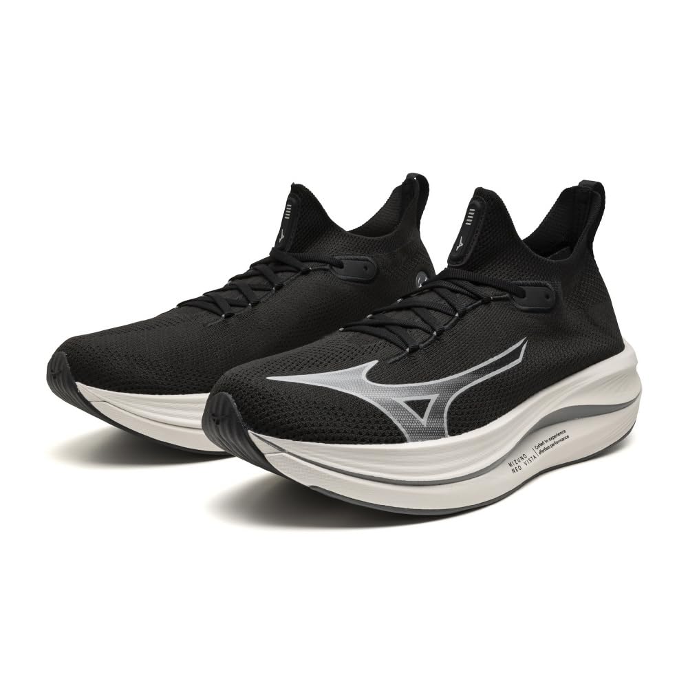Mizuno NEO VISTA Running Thick Black X Dark Gray X Light 2E Shoes, Jogging, Marathon, Training, Sports, Lightweight, Resilient, Sole, Gray, 28.5 Cm,