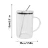 Glass Cup 1000ML Drinking Glass Tumbler with Lid and Straw Glass Coffee Cup Glass Mug Milk Juice Cup Transparent Cup