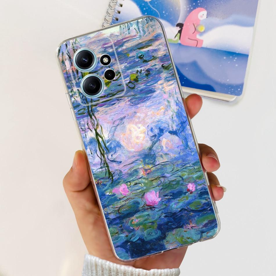 For Xiaomi Redmi Note 12 Case Redmi Note12 4G Global Cute Painted Soft Silicone TPU Phone Back Cover Bumper
