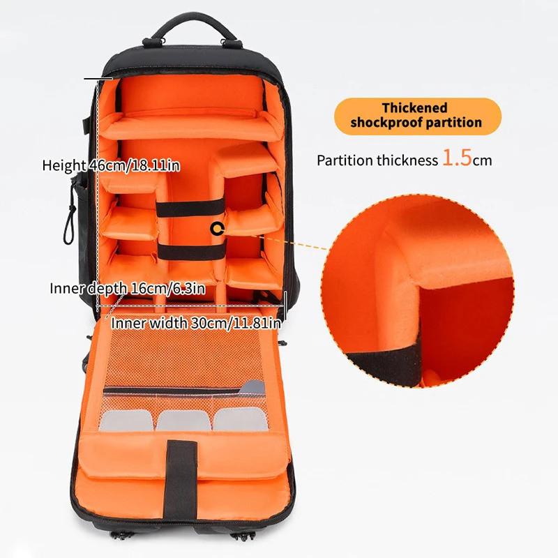 Camera Backpack Outdoor Large Capacity Professional Photography Bag Drone Backpack Canvas SLR Camera Bag Outdoor Upper And Lower Compartment