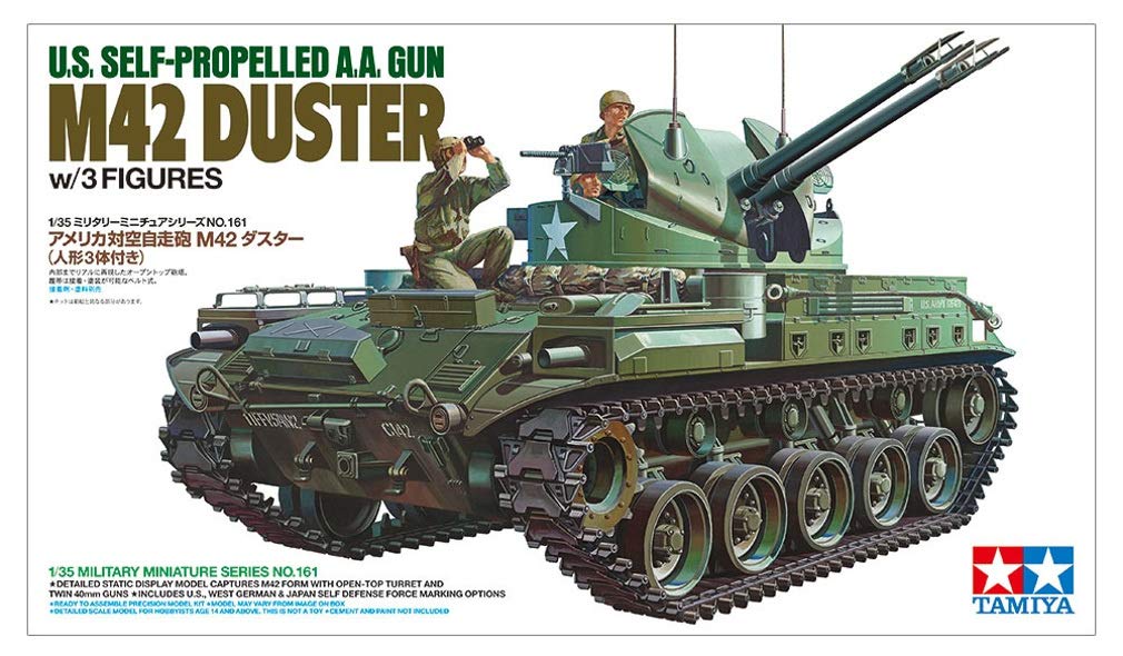 Tamiya Seria militară în miniatură Pistol american M42 Duster Model din plastic cu 3 figuri de echipaj 35161 1/35 No.161 Autopropulsat antiaerian