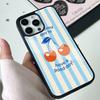 Retro Cherry Good Day Phone Case Black Hard Plastic Phone Case For Iphone 17 Air 16 15 14 13 12 11 Pro Max PC TPU Ins Case