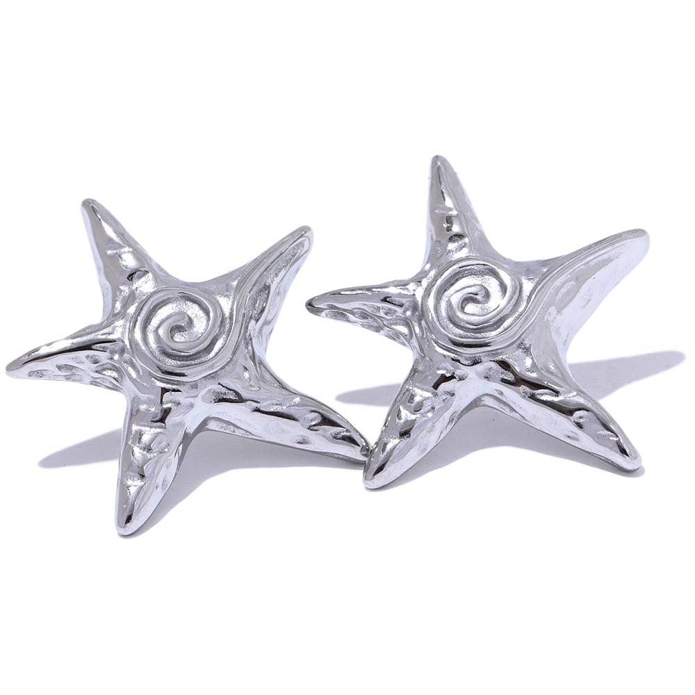 

Yhpup Fashion Stainless Steel Star Golden Stud Earrings Rust Proof 18K PVD Plated Metal Popular Jewelry for Women Bijoux