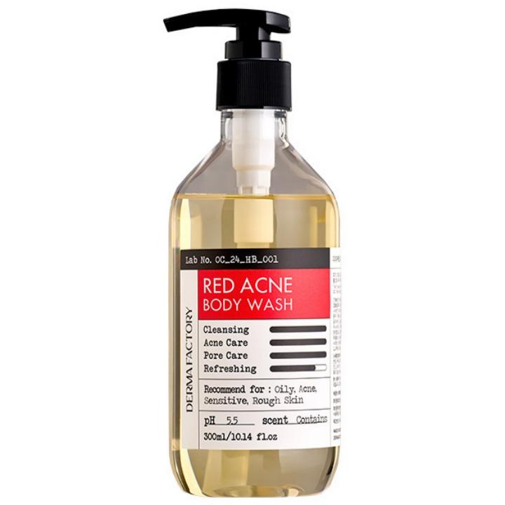 Derma Factory Rode Acne Lichaamszeep Zuiverend Talgcontrole 300ml Koreaanse Huidverzorging Lichaamsreiniger beige