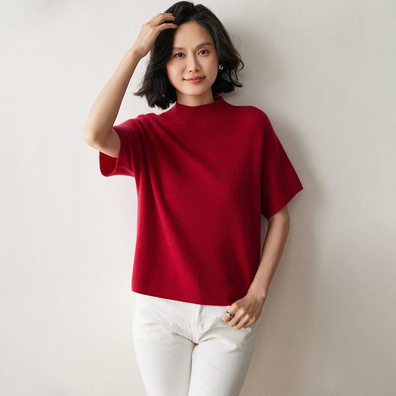 2026 Autumn/Winter High-Quality Cashmere Round Neck Five-Sleeve Sweater