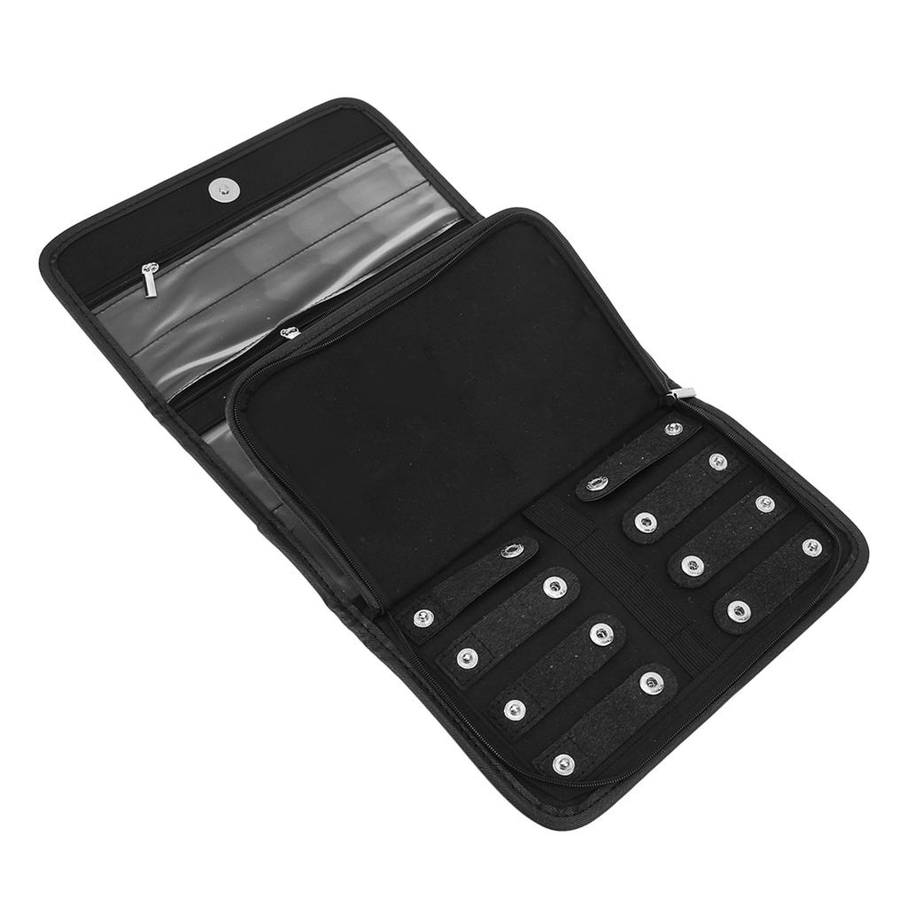 Cosmetic Pouch Black Portable Light Waterproof Durable Large Storage Capacity PU Leather Travel Makeup Bag