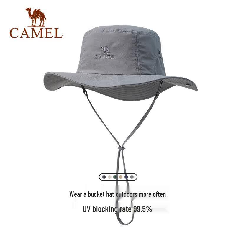 CAMEL Women s Outdoor Sun Protection Bucket Hat светло-серый