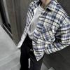 High-Quality Plaid Lapel Down Jacket: Pure Cotton, Brushed, Neutral Old Money Style, Loose Fit, Warm Zipper Outerwear.