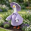 1 Set Porch Goose Outfit Lawn Goose Raincoat Hat And Umbrella Waterproof Goose Costume Rain Jacket for 23 Inch Goose Statue Summer Outdoor Garden