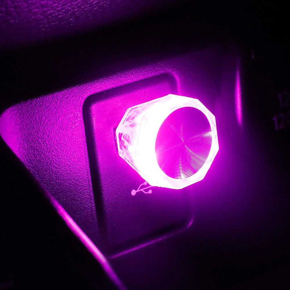 

Universal Mini USB Light LED Modeling Car Ambient Light Neon Interior Light Car Jewelry Neon Atmosphere Ambient Lamp Accessories фіолетовий