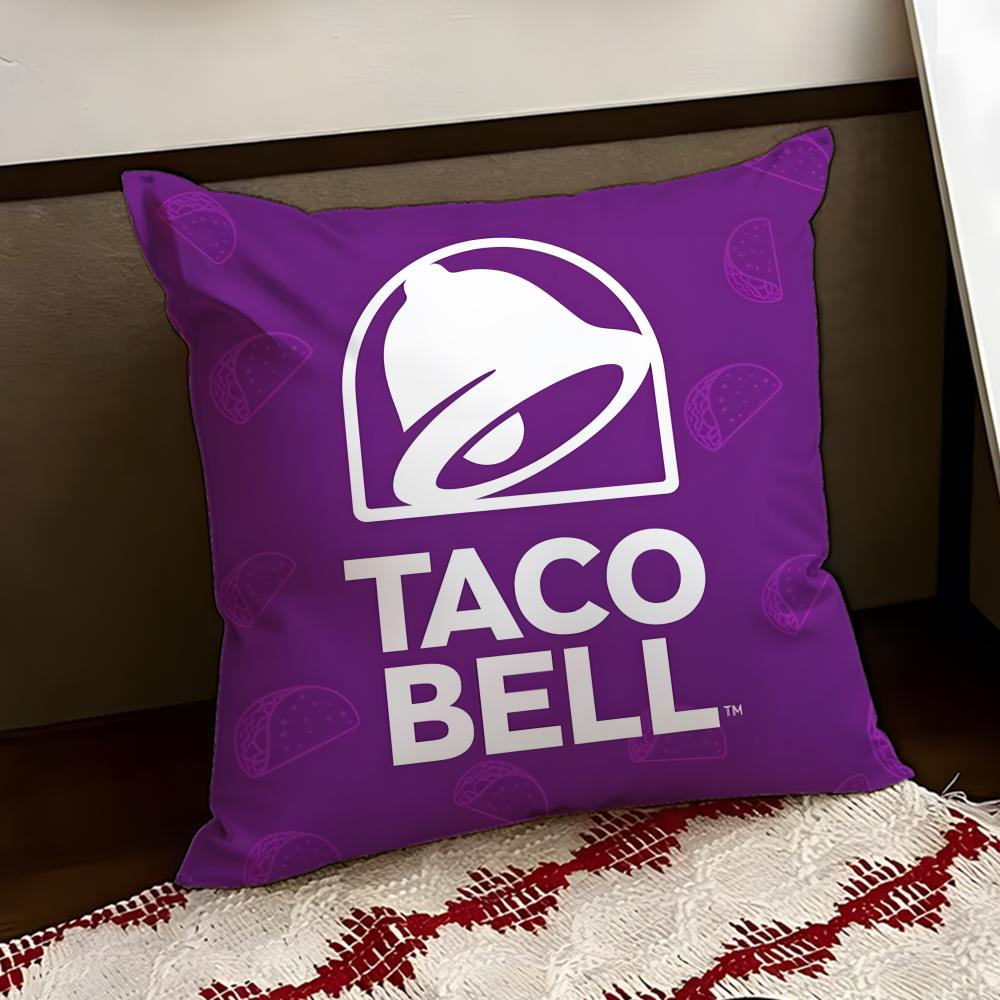 Mexican Flavor TTaco BBell Cushion Cover Reversible Soft Durable Pillow Cover Home Car MultiScene Use for Daily Comfort