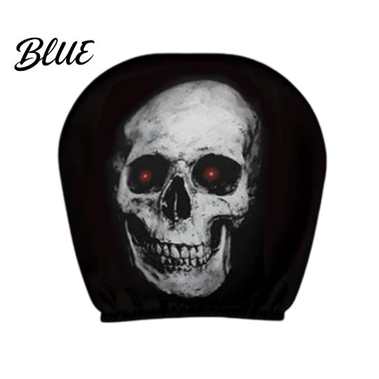 Removable Headrest Cover Ghost Face Car Covers Scary Seat Adjustable Protector Universal Stretchy Accessory for Most Cars
