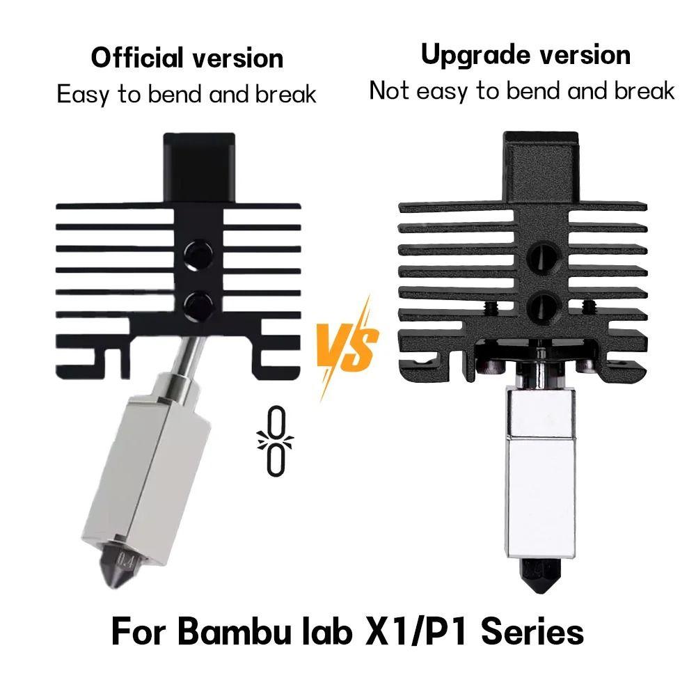V2.0 Upgrade Hotend Hardened Steel 3D Printing Parts for Bambu Lab X1/P1 Series 3D Printing