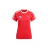 Adidas Originals Striped Letter Print Slim Fit Round Neck Short Sleeve T-Shirt Women Tops Crimson IR9786