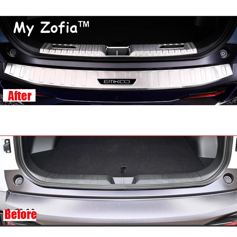 For GAC Trumpchi EMKOO 2023 2024 2025 Car Trunk Trim Rear Bumper Protector Stainless Steel Door Scuff Plate Sticker Accessories